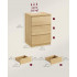 VASAGLE Noptiera Kailyn cu prize si USB integrate, 3 sertare, PAL, 40x35x59 cm, natur [4]