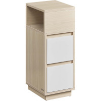 VASAGLE Noptiera ingusta cu 2 sertare, montaj stanga - dreapta, 30x25x65 cm, bej si alb