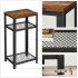 VASAGLE Masuta laterala 40x30x75 cm, cu 2 rafturi grilaj si blat, otel si PAL, maro rustic si negru [7]