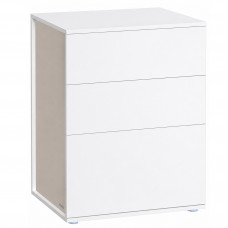 VASAGLE Noptiera cu 3 sertare, constructie robusta cu design modern minimalist, 45x35x59 cm, alb mat