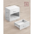 VASAGLE Set 2 noptiere, cu sertar si compartiment deschis, PAL, 28x39x41 cm, alb [3]