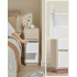 VASAGLE Set 2 noptiere inguste, cu 2 sertare si compartiment deschis, PAL si MDF, 30x25x65 cm, bej si alb [5]
