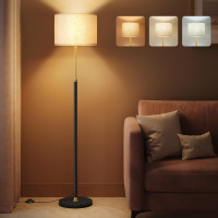 VASAGLE Lampa de podea cu inaltime reglabila 140-170 cm, bec LED de 9 W inclus, 820 lumeni, 3 temperaturi de culoare pentru lumina calda, naturala si VASAGLE Lampa de podea cu inaltime reglabila 140-170 cm, bec LED de 9 W inclus, 820 lumeni, 3 temperaturi de culoare pentru lumina calda, naturala si