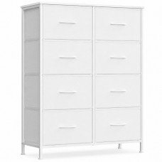 SONGMICS Comoda cu 8 sertare textile cu structura MDF, cadru metalic, stil minimalist, 77x30x95 cm, alb SONGMICS Comoda cu 8 sertare textile cu structura MDF, cadru metalic, stil minimalist, 77x30x95 cm, alb