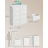 SONGMICS Comoda cu 8 sertare textile cu structura MDF, cadru metalic, stil minimalist, 77x30x95 cm, alb [2]
