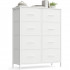 SONGMICS Comoda cu 8 sertare textile cu structura MDF, cadru metalic, stil minimalist, 77x30x95 cm, alb [7]
