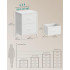 SONGMICS Comoda mica tip noptiera cu 2 sertare textile, cadru metalic si blat MDF, 40x30x52 cm, alb [2]