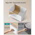 SONGMICS Comoda mica tip noptiera cu 2 sertare textile, cadru metalic si blat MDF, 40x30x52 cm, alb [4]