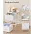 SONGMICS Comoda mica tip noptiera cu 2 sertare textile, cadru metalic si blat MDF, 40x30x52 cm, alb [5]