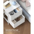 SONGMICS Comoda mica tip noptiera cu 2 sertare textile, cadru metalic si blat MDF, 40x30x52 cm, alb [6]