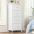 SONGMICS Comoda cu 4 sertare textile, cadru metalic si blat MDF, 40x30x95 cm, alb [6]