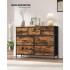 SONGMICS Comoda cu 7 sertare, cadru metalic si blat MDF, sertare textile, 99x30x74 cm, maro rustic [4]