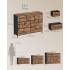 SONGMICS Comoda cu 7 sertare, cadru metalic si blat MDF, sertare textile, 99x30x74 cm, maro rustic [6]