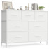 SONGMICS Comoda cu 7 sertare, cadru metalic si blat MDF, sertare textile, 99x30x74 cm, alb [2]