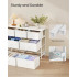 SONGMICS Comoda cu 7 sertare, cadru metalic si blat MDF, sertare textile, 99x30x74 cm, alb [6]