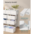 SONGMICS Comoda cu 9 sertare, cadru metalic si blat MDF, sertare textile, 99x30x95 cm, alb [5]