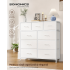 SONGMICS Comoda cu 9 sertare, cadru metalic si blat MDF, sertare textile, 99x30x95 cm, alb [7]