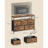 SONGMICS Comoda cu iluminare LED, statie incarcare cu prize si USB, 5 sertare si raft deschis, stil industrial, 99x30x68 cm, maro rustic [2]