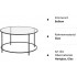 VASAGLE Masa de cafea rotunda, din sticla securizata cu cadru metalic, 84x84x45cm, negru [10]