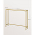VASAGLE Masa de intrare, blat din sticla securizata, cadru metalic, 20x100x80 cm, auriu [3]