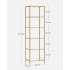 VASAGLE Raft cu trepte pentru dormitor, 6 etaje, din sticla securizata, cadru din otel, 30x40x177 cm, auriu [2]