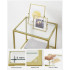 VASAGLE Raft cu trepte pentru dormitor, 6 etaje, din sticla securizata, cadru din otel, 30x40x177 cm, auriu [8]