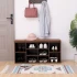 VASAGLE Banca pentru hol cu suport pentru pantofi, 10 compartimente, cu perna, 104x48x30cm, maro rustic [8]