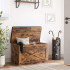 VASAGLE Banca pentru pantofi cu perna, tip cufar de depozitare, stil hambar, 76x40x48cm, maro rustic [4]