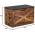 VASAGLE Banca pentru pantofi cu perna, tip cufar de depozitare, stil hambar, 76x40x48cm, maro rustic [5]