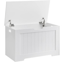 VASAGLE Banca cu spatiu depozitare, pentru hol sau dormitor, din PAL, 76x40x48cm, alb