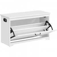 VASAGLE Bancuta pentru pantofi cu usa rabatabila si compartiment interior reglabil, 80x30x46 cm, alb VASAGLE Bancuta pentru pantofi cu usa rabatabila si compartiment interior reglabil, 80x30x46 cm, alb