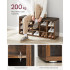 VASAGLE Banca pentru hol cu suport pentru pantofi, 15 compartimente, cu perna, 30x105x48cm, maro rustic [9]