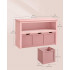 VASAGLE Dulap depozitare jucarii, din MDF, cu 3 compartimente detasabile pe roti,  30x102x60 cm, roz [3]
