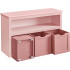 VASAGLE Dulap depozitare jucarii, din MDF, cu 3 compartimente detasabile pe roti,  30x102x60 cm, roz [7]