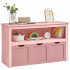 VASAGLE Dulap depozitare jucarii, din MDF, cu 3 compartimente detasabile pe roti,  30x102x60 cm, roz [8]