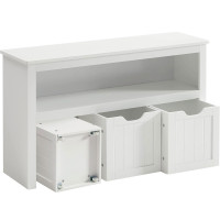 VASAGLE Comoda cu spatiu depozitare jucarii, 3 dulapuri mobile, 102x30x60 cm, alb VASAGLE Comoda cu spatiu depozitare jucarii, 3 dulapuri mobile, 102x30x60 cm, alb