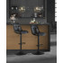 VASAGLE Set 2 scaune bar reglabile pe inaltime, rotative 360°, cu spatar si suport pentru picioare, tapiterie PU, 44x38x(90-112) cm, negru [6]
