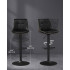 VASAGLE Set 2 scaune bar reglabile pe inaltime, rotative 360°, cu spatar si suport pentru picioare, tapiterie PU, 44x38x(90-112) cm, negru [9]