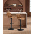 VASAGLE Set 2 scaune bar reglabile, rotative 360°, tapiterie PU, cadru metalic, 44x30x90-112 cm, maro caramel [8]