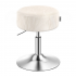 VASAGLE Taburet pentru masa machiaj, reglabil pe inaltime, rotativ 360°, sezut capitonat, 39x39x58 cm, alb crem [2]