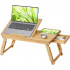 SONGMICS Masuta laptop sau mic dejun, din bambus, reglabila pe inaltime si unghi, cu sertar lateral, 68x35x22-32 cm, natural [3]