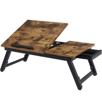 SONGMICS Masa de pat pentru laptop, plabila si reglabila, 55x35x23 cm, maro SONGMICS Masa de pat pentru laptop, plabila si reglabila, 55x35x23 cm, maro