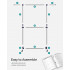 SONGMICS Suport pentru haine cu sina superioara extensibila 101-165 cm, pe roti, reglabil in inaltime 113-180 cm, argintiu [2]