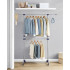 SONGMICS Suport pentru haine cu sina superioara extensibila 101-165 cm, pe roti, reglabil in inaltime 113-180 cm, argintiu [3]