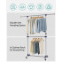 SONGMICS Suport pentru haine cu sina superioara extensibila 101-165 cm, pe roti, reglabil in inaltime 113-180 cm, argintiu [4]
