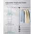SONGMICS Suport pentru haine cu sina superioara extensibila 101-165 cm, pe roti, reglabil in inaltime 113-180 cm, argintiu [5]