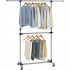SONGMICS Suport pentru haine cu sina superioara extensibila 101-165 cm, pe roti, reglabil in inaltime 113-180 cm, argintiu [10]