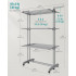 SONGMICS Uscator de rufe pliabil cu 4 niveluri, 6 roti, capacitate 41 kg, 64x126x173 cm, gri [5]