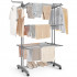 SONGMICS Uscator de rufe pliabil cu 4 niveluri, 6 roti, capacitate 41 kg, 64x126x173 cm, gri [8]