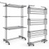SONGMICS Uscator de rufe pliabil cu 4 niveluri, 6 roti, capacitate 41 kg, 64x126x173 cm, gri [9]